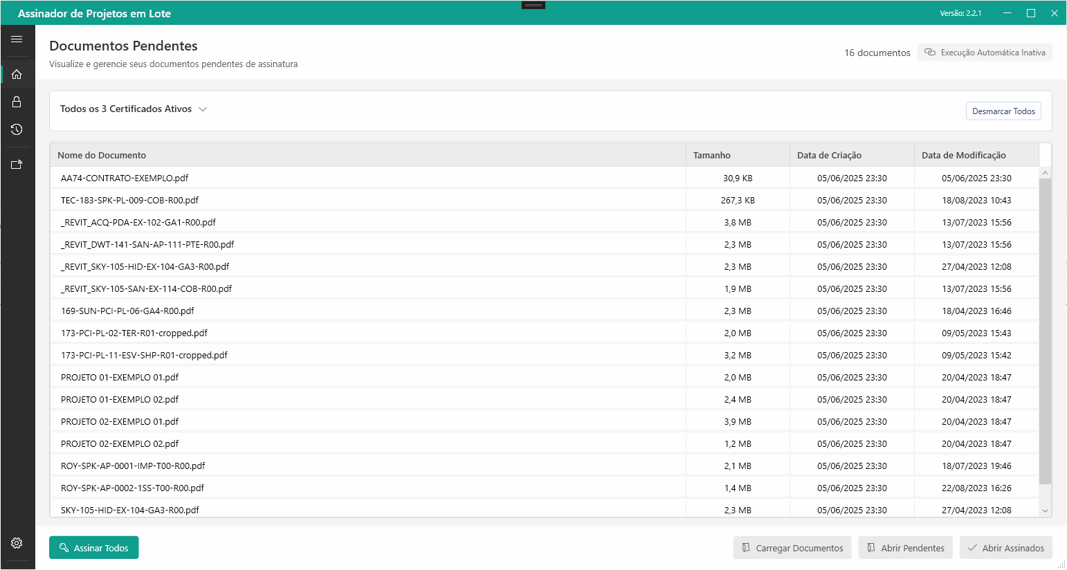 APL em funcionamento
